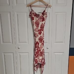 American Angel Red Floral Handkerchief Hem Dress – Size Small – NWT